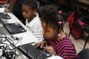 little black kids at computer